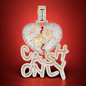 Colgante de Corazón de Lujo Estilo Hip Hop, Chapado en Oro con Moissanita, Joyería Personalizada para Hombres, Solo Pago en Efectivo - Product Image 1