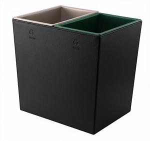 Cubo de Basura de Cuero de Lujo con Cubos Interiores Extraíbles, Ecológico, Impermeable, de Doble Compartimento, para Habitaciones de Hotel, Interior/Exterior - Product Image 5