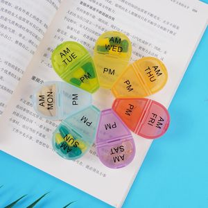 Mignon Organisateur de Pilules Hebdomadaire en Forme de Fleur AM PM, Boîte à Médicaments à 7 Compartiments Colorés pour Vitamines et Médicaments, Étui de Rangement Semainier - Product Image 3