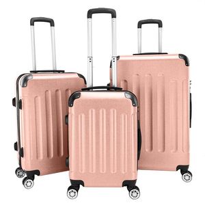 Portable 3-in-1 ABS Trolley <b>Suitcase</b> in Rose Gold 20\" 24\" 28\" Sizes - Product Image 1