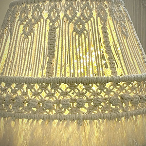 Handmade Macrame Chandelier Lamp with Tassels Bohemian Style Ceiling Light Round Indoor Home Decor for Living Room - Product Image 3