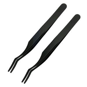 Pince à épiler noire en acier inoxydable pour extensions de cils, applicateurs de cils pour extensions et outils de maquillage - Product Image 1