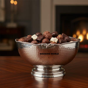 Bol à chocolat martelé nickelé de haute qualité, design élégant, très vendu, bol décoratif pour chocolat - Product Image 1