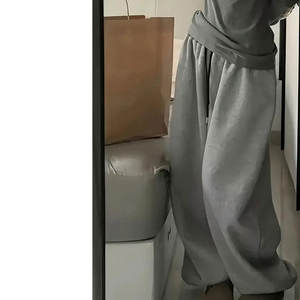 Pantalones deportivos holgados de estilo urbano para mujer con cordón y cintura elástica, joggers casuales de moda - Product Image 4