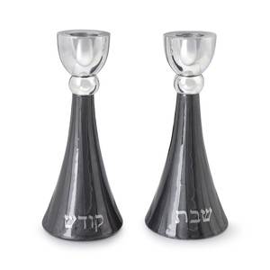Best Seller Purple Wood Shabbat Candle Holders Pair Star Of David Cutout Judaica Sabbath <b>Candlestick</b> Table Decor Gift Table Gift - Product Image 3