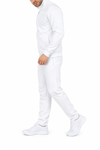 Ensemble de survêtement pour homme à col montant et fermeture éclair intégrale, veste à ourlet côtelé et pantalon de jogging à revers fuselé, tenue de sport décontractée - Product Image 6