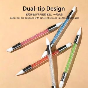 ชุดทำเล็บ DIY ขายดี พร้อมแปรงแกะสลักเล็บแบบหัวคู่ UV Gel 5 ชิ้น แปรงซิลิโคนสำหรับวาดลายเส้น ปากกาแกะสลักเล็บ สินค้ามาใหม่ ขายดี - Product Image 3