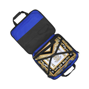 Premium Freemason Master Mason Blue Lodge Apron Softshell Black Cordura Gold Square and Compass Organizer - Product Image 2