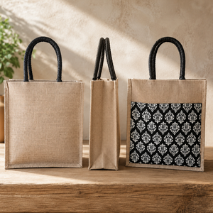 High Quality Reusable Printed Jute <b>Bag</b> with Zip & Handle Handmade Decorative Gift <b>Bags</b> for Shopping Multifunctional on Sale - Product Image 3