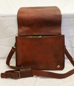 Vintage Genuine Leather Laptop Bag Crossbody <b>Briefcase</b> Zipper Messenger Satchel Waterproof Business Travel Shoulder Case - Product Image 2