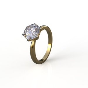 Classic Round Diamond Engagement <b>Ring</b> Yellow Gold Prong Setting Women's Fine Jewelry - Product Image 2