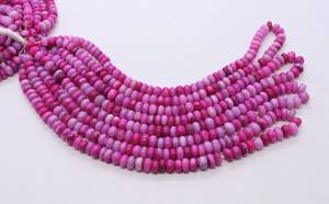 Amazing AAA Pink Shaded <b>Opal</b> Smooth Rondelle Shape Beads 6-7 MM Raspberry Pink <b>Opal</b> Plain Gemstone Beads Pink <b>Opal</b> Rondelle Bead - Product Image 4