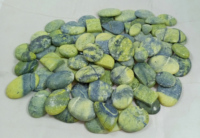 Lot en gros de cabochons en pierre précieuse serpentine naturelle, tailles variées, pour la fabrication de bijoux (pendentifs, bagues, colliers) en laiton argenté