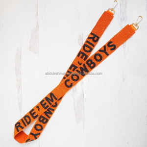 Sangle de sac à main en cuir véritable perlée Boomer Sooner en vente - Product Image 3