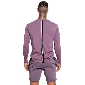 Sudadera de cuello redondo y pantalones cortos para hombre, conjuntos de ropa de calle de tela 100% poliéster, manga larga, informal - Product Image 4