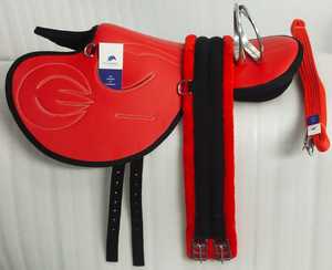 Silla de Montar Inglesa BLUHORSE BH-4061 para Carreras y Ejercicio, de Cuero PU Verde Oliva con Ribete Marrón, Herrajes SUS304 y Árbol de Plástico - Product Image 4