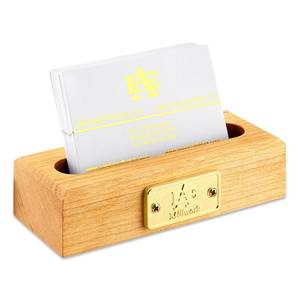 Porte-cartes de visite en bois, organiseur de bureau |   Support pour cartes en bois massif |   Porte-cartes de visite de bureau - Product Image 5
