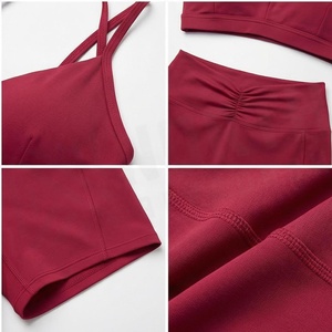 Ensemble de yoga 2 pièces North Approach, fermeture éclair intégrale sur le devant, noir uni, tissu respirant, vêtements de sport pour femmes - Product Image 4