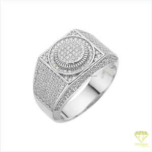 Anillo de Plata 925 Premium con Diamante Cultivado en Laboratorio, Diseño Cuadrado, para Colecciones de Joyería de Boutique al por Mayor - Product Image 5