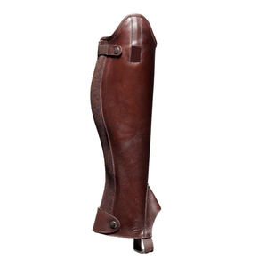 OEM Custom Genuine Leather <b>Half</b> <b>Chaps</b> Soft Cowhide Equestrian Horse Riding Gaiters High Quality <b>Chaps</b> LHC-0050 - Product Image 3