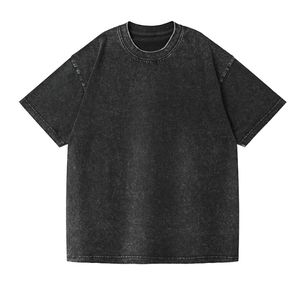 Heavyweight 100% Cotton Washed T-shirt Men High Quality Stone Wash Tee Custom Plain Boxy Fit Acid Wash <b>Tshirts</b> for Sports - Product Image 3
