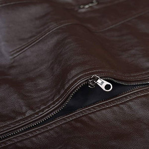 Custom Made OEM Service <b>High</b> Quality Men's Casual <b>Leather</b> Jacket Stand Collar Zipper Front Eco-Friendly Waterproof Winter <b>Top</b> - Product Image 4