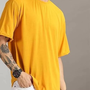 Wholesale price T Shirt yellow Oversized Heavy <b>Weight</b> Cotton T Shirt Breathable Quick Dry Men T Shirts for men - Product Image 6