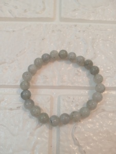 Bracelet classique en pierres naturelles, perles en forme de boule, quartz gris, bijoux unisexe, cadeau tendance, imitation perle, style mariage - Product Image 4