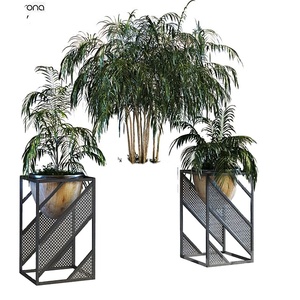 Cubist Charm Gold Metal Vase <b>Stand</b> Short Geometric Modern Chic Tabletop Planter for Flowers & <b>Plants</b> - Product Image 3