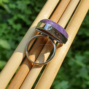 Haute qualité 925 argent Sterling trillion violet Moissanite lunette bague de réglage 14K plaqué or chaud populaire bijoux pour femmes - Product Image 5