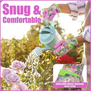 Gants de jardinage en cuir de qualité supérieure, imperméables, pour droitiers, entièrement résistants aux coupures, durables, flexibles, avec poignées anti-épines pour le jardinage - Product Image 3