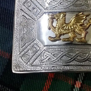 Nouvelle boucle de ceinture écossaise traditionnelle pour homme, motif dragon celtique gallois, finition chromée, bicolore, OEM ODM - Product Image 5
