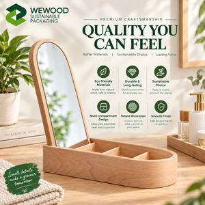 กล่องเก็บเครื่องประดับไม้ทันสมัยรักษ์โลก WEWOOD พร้อมกระจกและช่องแบ่ง - Product Image 5
