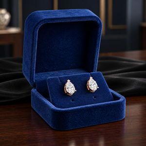 Boucles d'oreilles en forme de goutte d'eau avec diamants de laboratoire taille poire 2 carats, en or rose massif 14K plaqué rhodium, 1 carat chacune, bijoux fins de mariée - Product Image 4