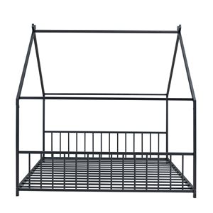 Letto a capanna in metallo nero a grandezza naturale per bambini - Product Image 5