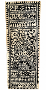 Peinture artisanale traditionnelle Pattachitra d'Orissa, art populaire tribal, motif arbre de vie, forme de feuille, décoration murale en bois pour la maison, par SSD Market - Product Image 4