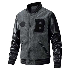 Veste d'hiver en mélange de laine de qualité supérieure avec patch en chenille brodé, boutons-pression, style streetwear décontracté, veste de type Letterman, vêtement d'extérieur - Product Image 1