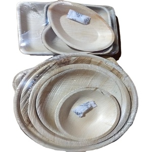 Juego de vajilla de Palma desechable ecológica de 25 piezas, biodegradable, compostable, para fiestas de viaje, incluye platos, tenedores, cuchillos - Product Image 1