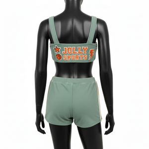 Conjunto de Bikini Premium para Mujer, Poliéster Suave GSM con Spandex, Color Verde Menta, Pantalones Cortos con Paneles Laterales, Logotipo Bordado, Conjunto de Bikinis para Mujer - Product Image 2