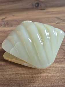 Shell Shaped Onyx <b>Desk</b> <b>Clock</b> Natural Stone Timepiece for Coastal Office Home Luxury Decor Tabletop Collectible Gift Decor - Product Image 5