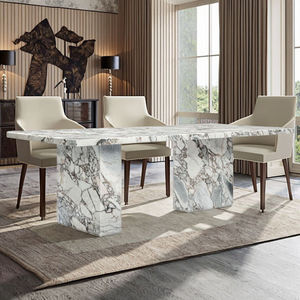 Mesa Rectangular de Mármol Natural de Diseño Moderno y Lujoso, Muebles de Comedor Elegantes e Impermeables para Hotel o Villa - Product Image 6