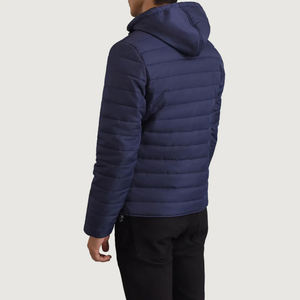 Veste matelassée légère à capuche pour homme, coupe-vent, décontractée, ajustée, avec fermeture éclair, rembourrage en polyester, idéale pour l'automne – Prix abordable - Product Image 3