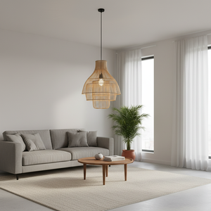 Custom Handmade Rattan Lampshade Natural Pendant <b>Light</b> Shade Eco Friendly Boho Hanging Lamp Handicraft Home Decor Lighting - Product Image 1