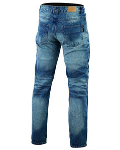 Men's Blue Denim Motorcycle Pants With Removable CE <b>Knee</b> And Thigh <b>Protectors</b> For Biker Riding Gear - Product Image 2