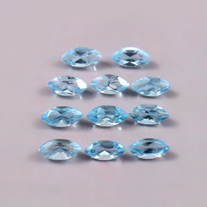 บลูโทแพซสวิสทรงมาร์คีสเจียระไน 1.5x3.5 มม. พลอยหลวม จำหน่ายราคาโรงงาน คุณภาพเยี่ยม - Product Image 1
