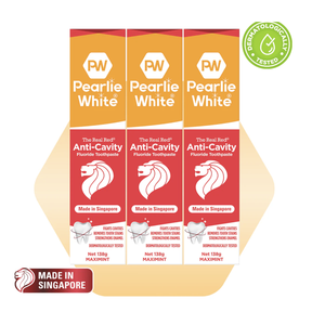 Pasta Dental con Flúor Anticaries Pearlie White The Real Red 138 g - Paquete Triple - Product Image 1