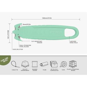 Cutter de sécurité à lame dissimulée en acier inoxydable, robuste et durable, pour ouvrir les colis, couper le ruban adhésif, la papier peint et le carton, et pour la toilettage des animaux. - Product Image 2