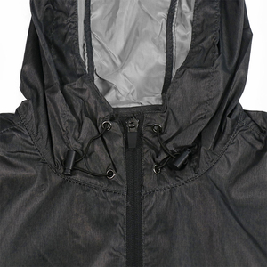 Premium OEM Men's Black Hooded Waterproof Windbreaker <b>Jacket</b> Vintage Casual Autumn Wear Polyester Shell Quick Dry Zipper Closure - Product Image 3