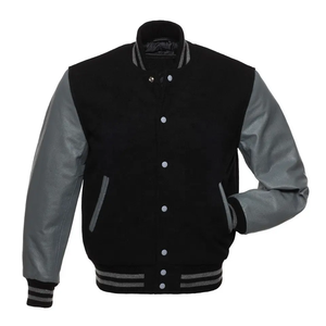 Custom New Unisex Wool Patchwork Front Hooded <b>Winter</b> Varsity <b>Jacket</b> - Product Image 4