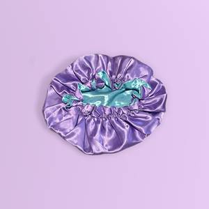 Bonnet de nuit en satin soyeux pour femme, double couche, doublé satin, avec logo personnalisé, vente en gros - Product Image 2